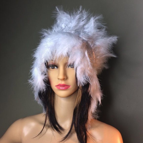 White Feather Headdress - Fluffy Marabou - Picture 9 of 12
